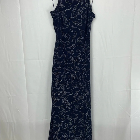 Jump Apparel Blue with silver dress for prom, weddings, etc size 11/12 - Picture 4 of 12